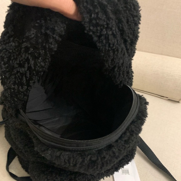 BALENCIAGA Logo Faux Shearling Backpack - Picture 8 of 14